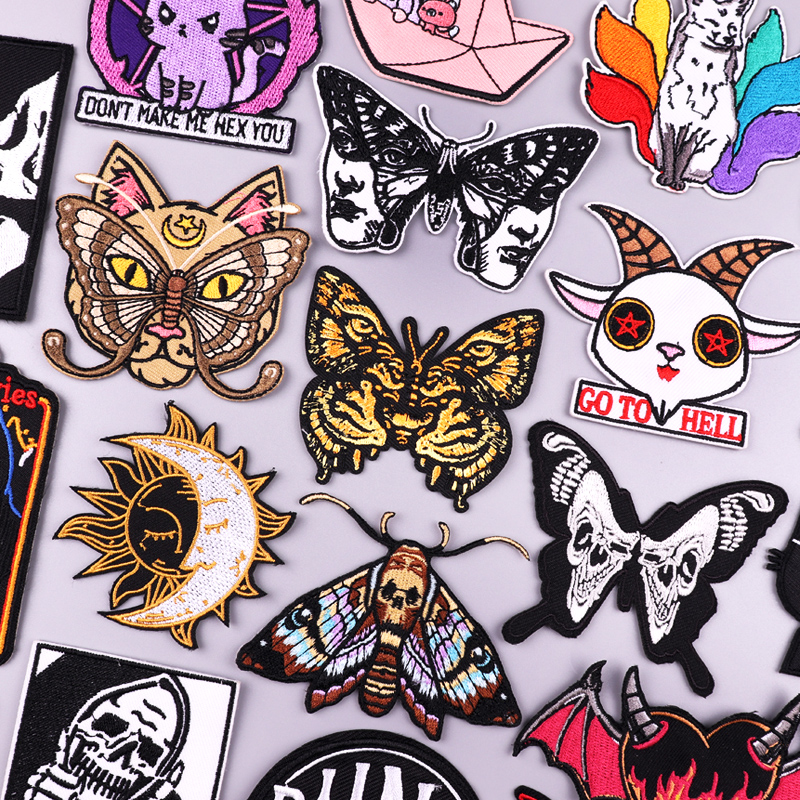 Streetwear Brand Stickers - Punk Patch Tiger/Butterfly Embroidery Patch Cartoon
