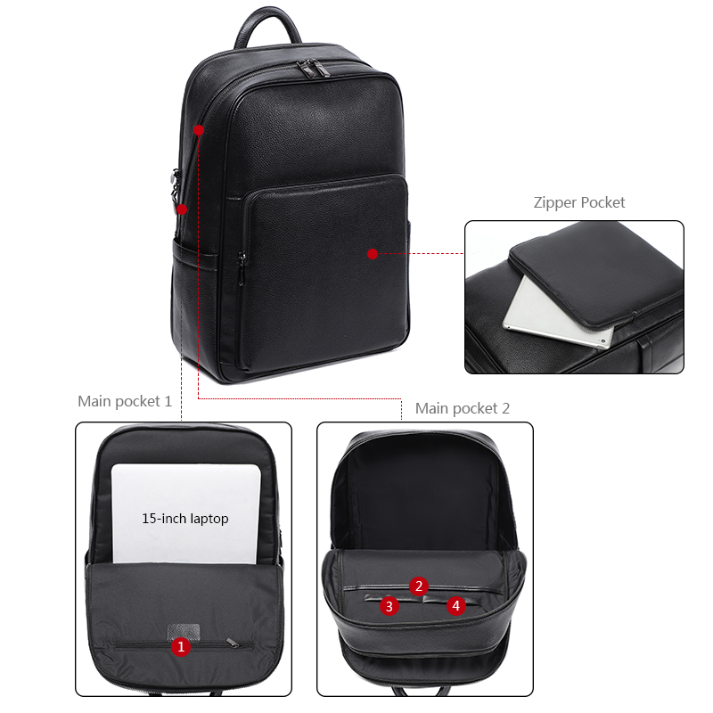 100% Cow Genuine Leather Men B – Streetwear Brand Backpack Bewertung und Preis