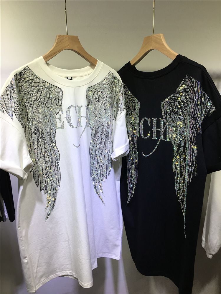 L-4XL Oversize Rhinestone Ange – Streetwear Brand Tees Bewertung und Preis