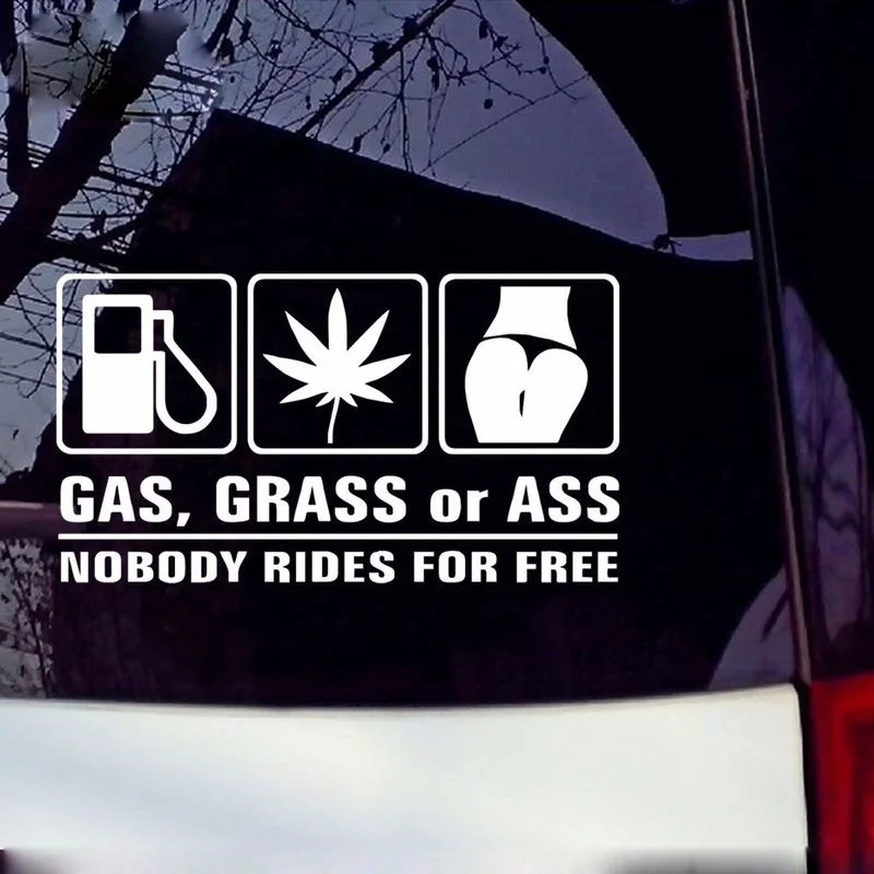 Gas Grass or Ass Nobody Rides  – Streetwear Brand Stickers Bewertung und Preis