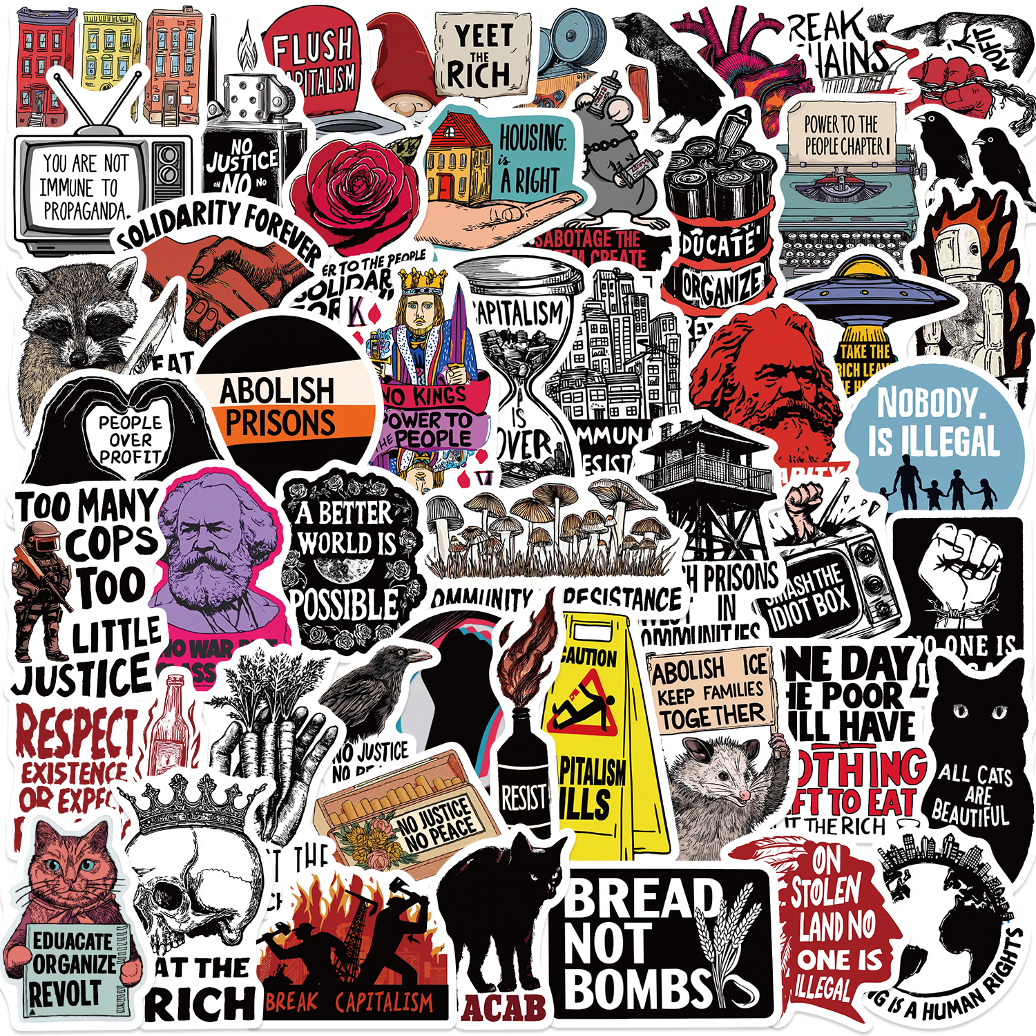 52/104PCS Radicalism Graffiti  – Streetwear Brand Stickers Bewertung und Preis