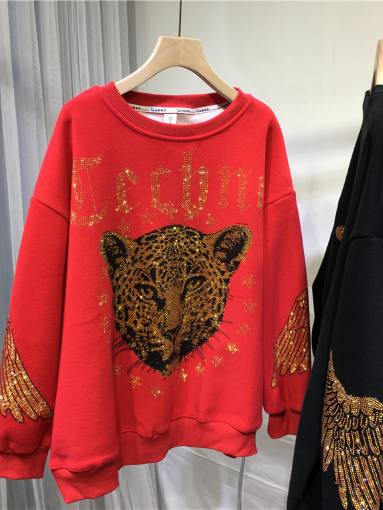 Leopard Rhinestones L-4XL Plus – Streetwear Brand Bewertung und Preis