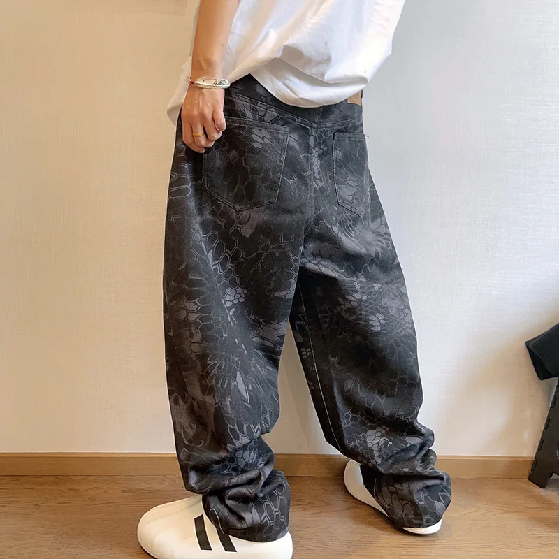 New Men Chic Snake Print Stree – Streetwear Brand Popular Bewertung und Preis