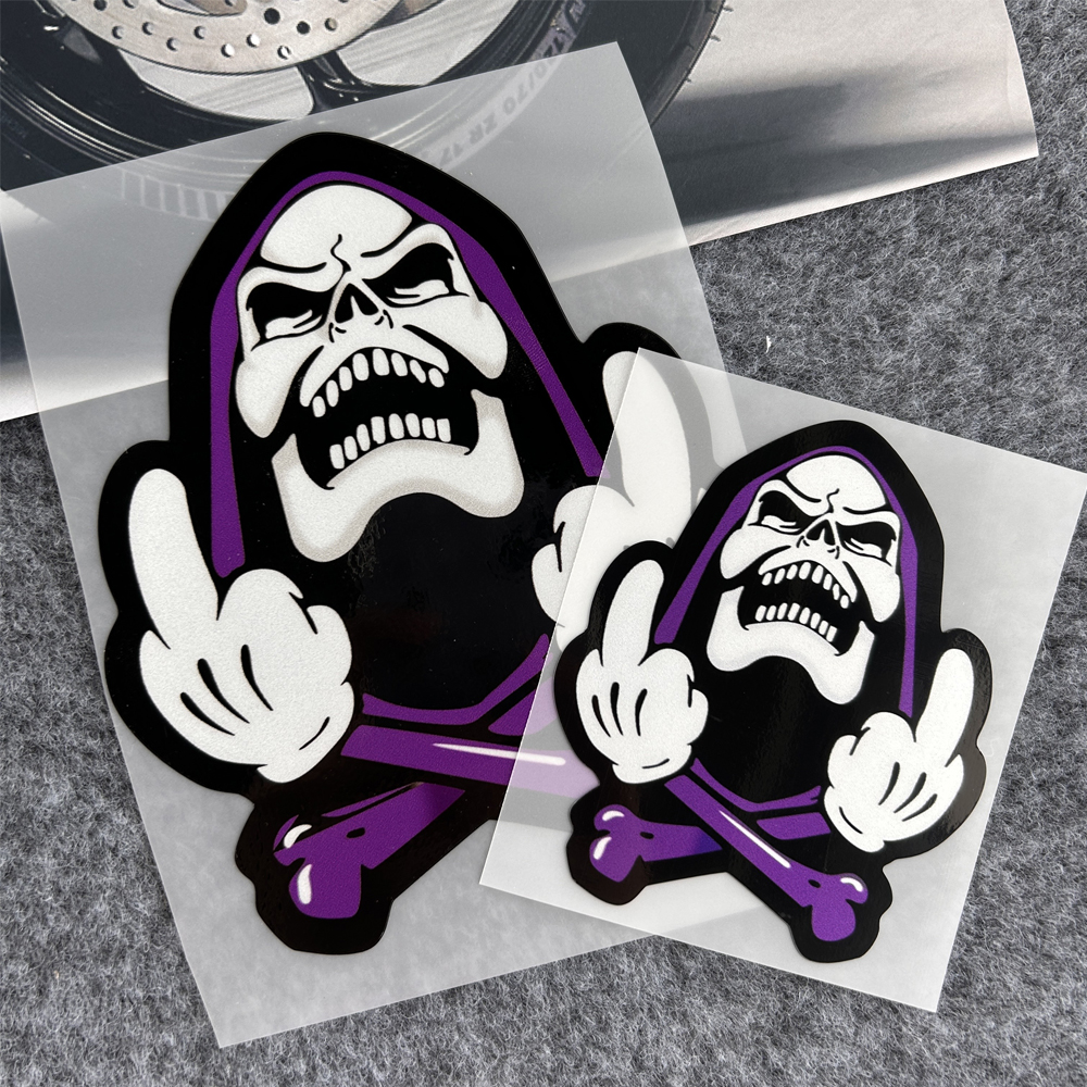 Cartoon Skeleton Gesture Refle – Streetwear Brand Stickers Bewertung und Preis