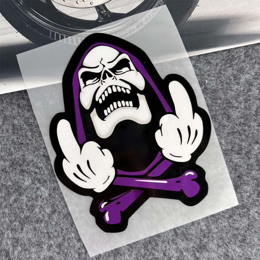 Cartoon Skeleton Gesture Refle – Streetwear Brand Stickers Bewertung und Preis
