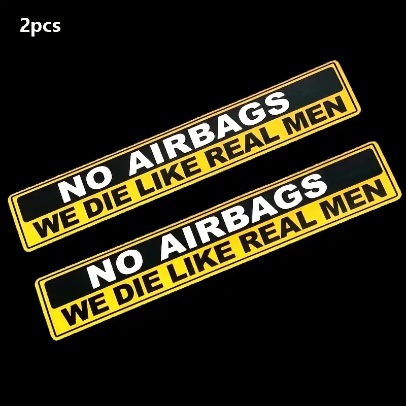 2pcs Caution NO AIRBAGS We Die – Streetwear Brand Stickers Bewertung und Preis