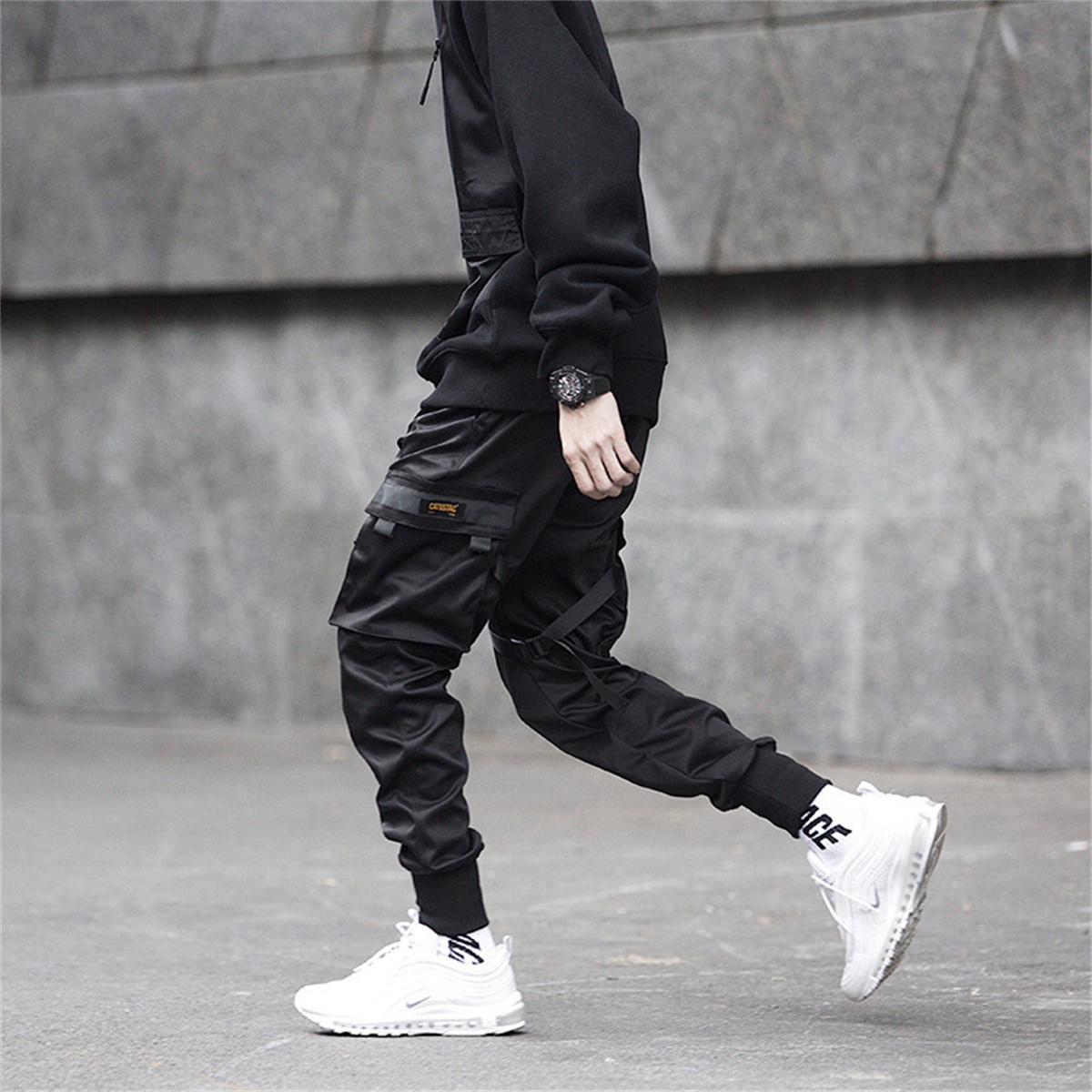 Black Hip Hop Cargo Pants Summ – Gothic Streetwear Brand Bewertung und Preis