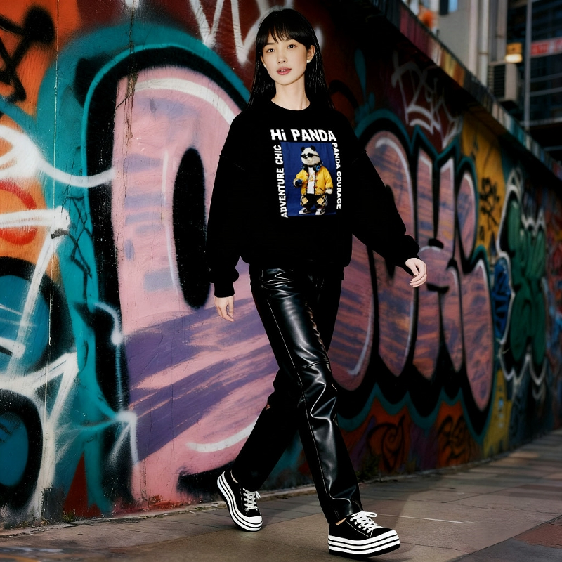 Ladies Black round Neck Hoodie – Streetwear Brand Of The Year Bewertung und Preis