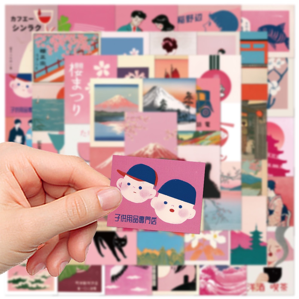 10/50pcs Vintage Pink Japanese – Streetwear Brand Stickers Bewertung und Preis